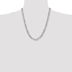 14K White Gold Solid Figaro Chain Necklace 6mm - Sophia Jewelers