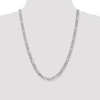 14K White Gold Solid Figaro Chain Necklace 6mm - Sophia Jewelers