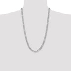 14K White Gold Solid Figaro Chain Necklace 6mm - Sophia Jewelers