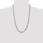 14K White Gold Solid Figaro Chain Necklace 7mm - Sophia Jewelers