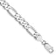 14K White Gold 8 inch 7mm Flat Figaro with Lobster Clasp Bracelet
