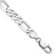 14K White Gold Solid Figaro Chain Necklace 7.5mm