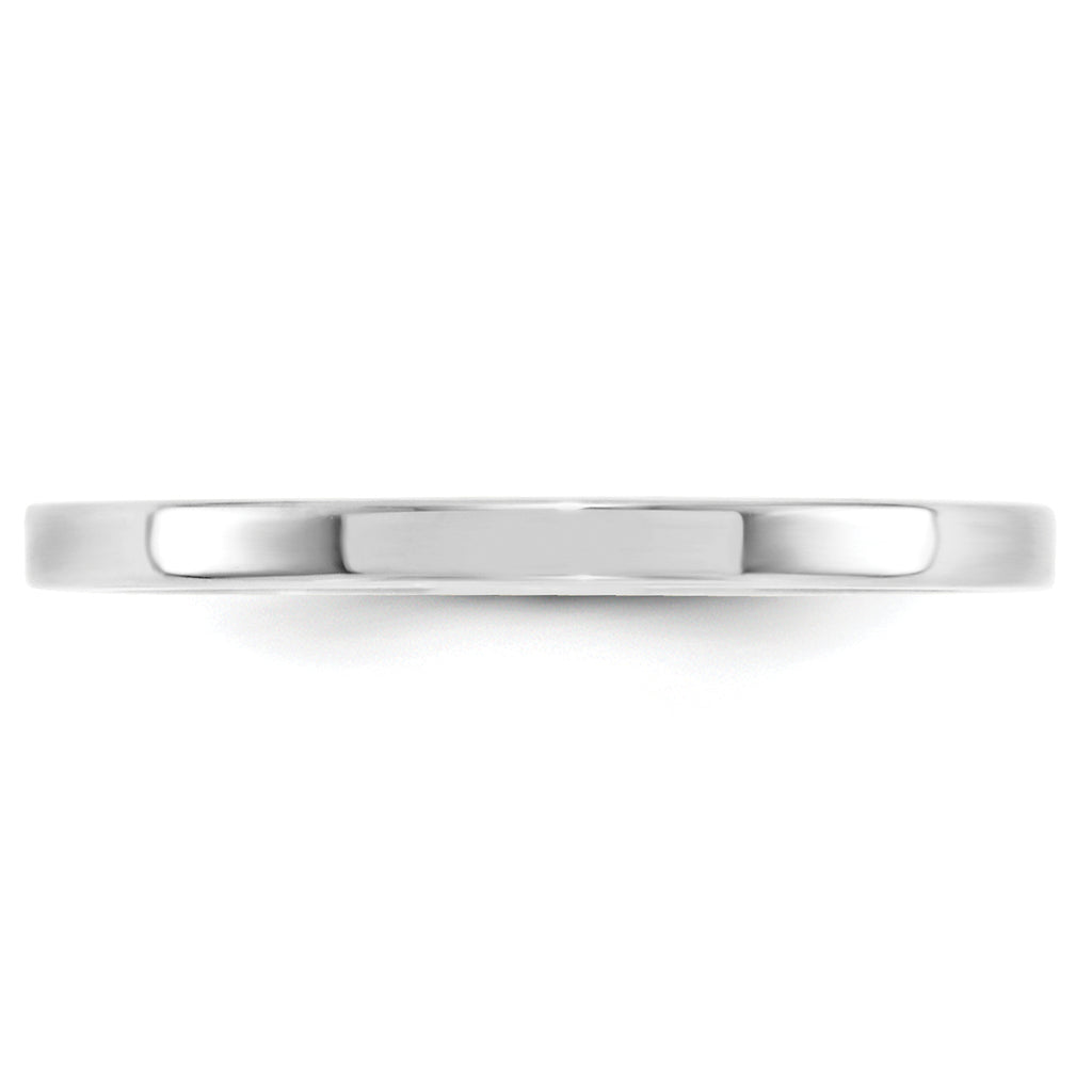 14k White Gold 2mm Standard Weight Flat Comfort Fit Wedding Band