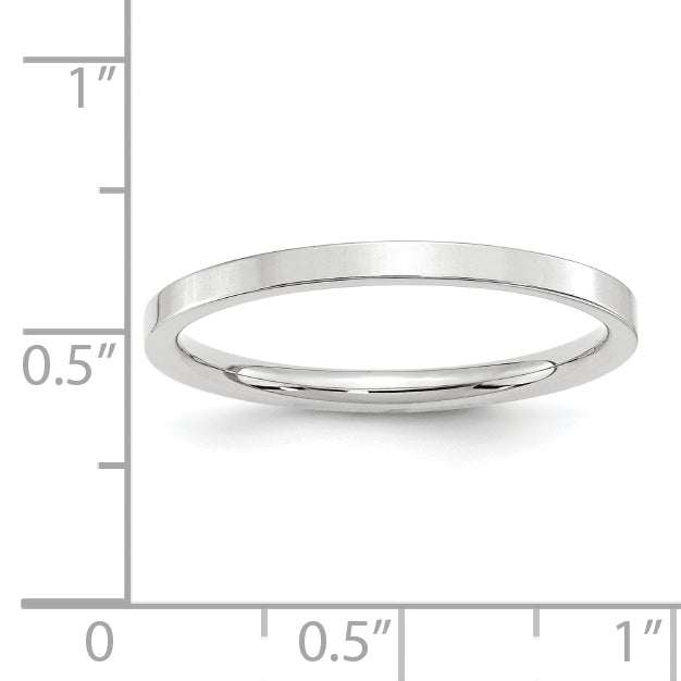 2.0mm 10K White Gold Standard Flat Comfort Fit Wedding Band - Sophia Jewelers