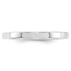 14k White Gold 2.5mm Standard Weight Flat Comfort Fit Wedding Band