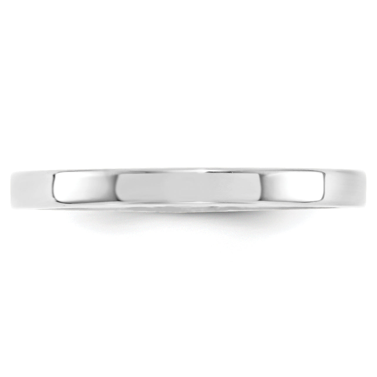 14k White Gold 2.5mm Standard Weight Flat Comfort Fit Wedding Band