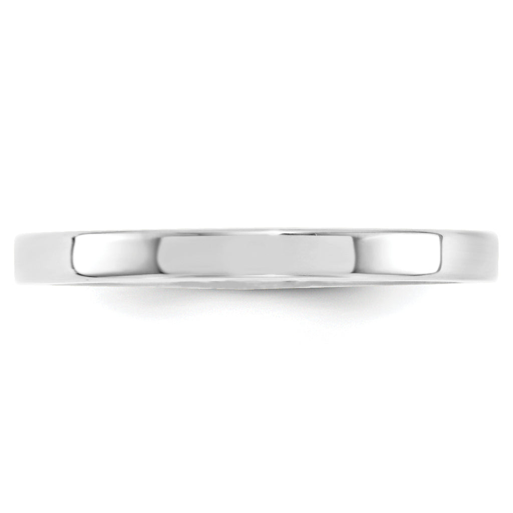 14K White Gold Flat Comfort-Fit Wedding Band 2.5mm