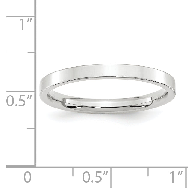2.5mm 10K White Gold Standard Flat Comfort Fit Wedding Band - Sophia Jewelers