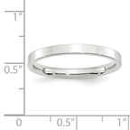 14k White Gold 2.5mm Standard Weight Flat Comfort Fit Wedding Band