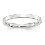 14k White Gold 2.5mm Standard Weight Flat Comfort Fit Wedding Band
