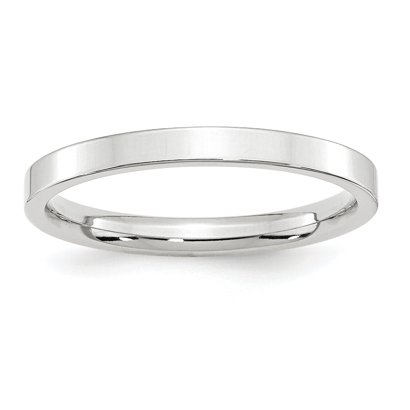 14k White Gold 2.5mm Standard Weight Flat Comfort Fit Wedding Band