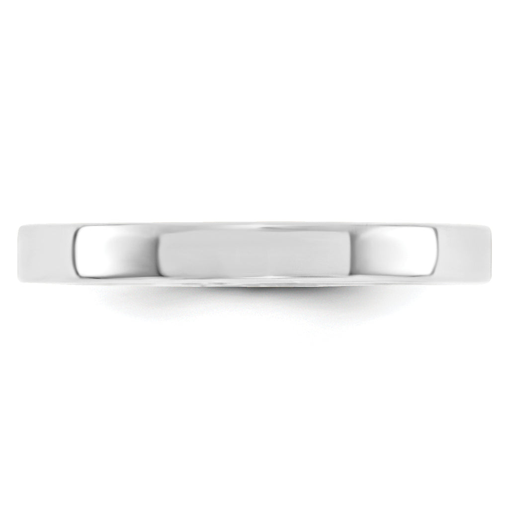 14k White Gold 3mm Standard Weight Flat Comfort Fit Wedding Band