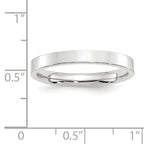 14k White Gold 3mm Standard Weight Flat Comfort Fit Wedding Band