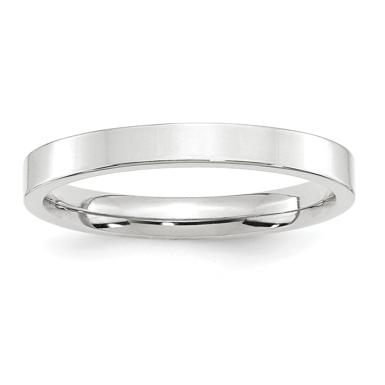 3.0mm 10K White Gold Standard Flat Comfort Fit Wedding Band - Sophia Jewelers