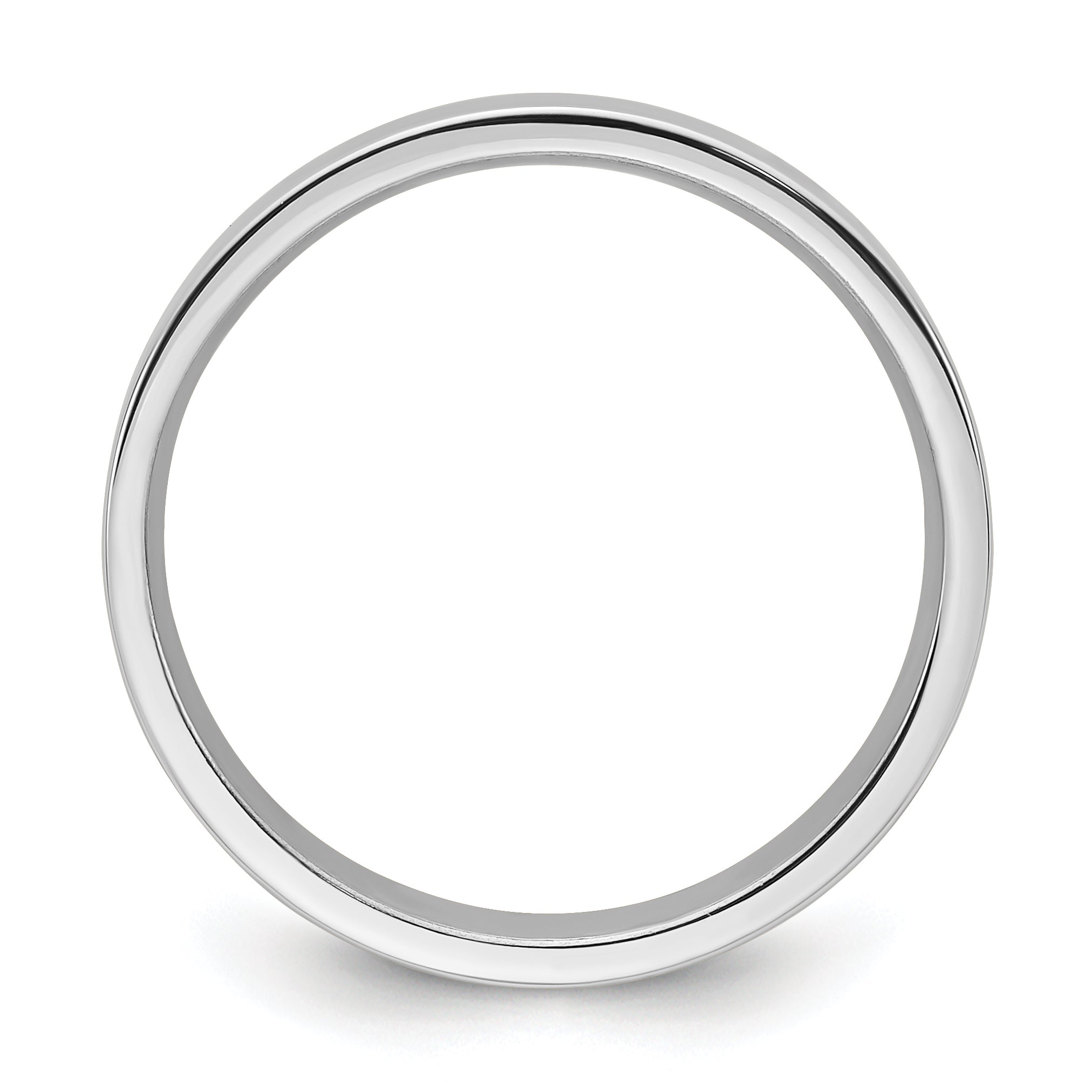 14K White Gold Flat Comfort-Fit Wedding Band 4mm