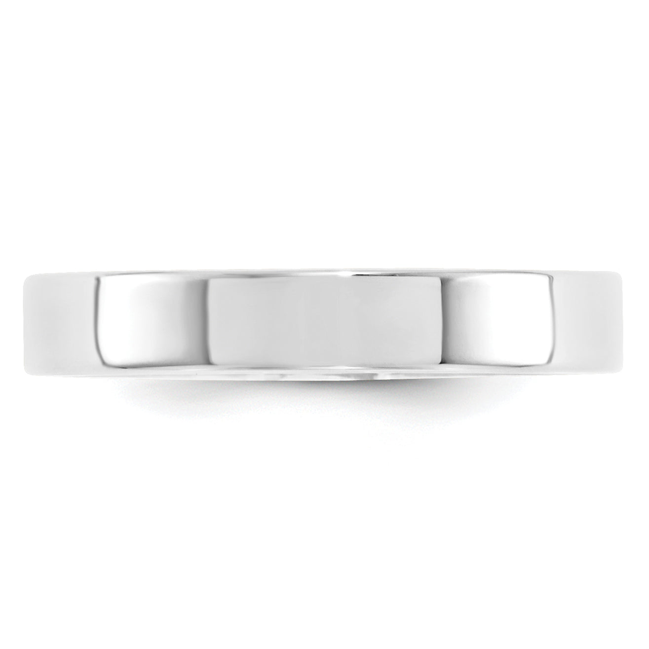 14K White Gold Flat Comfort-Fit Wedding Band 4mm