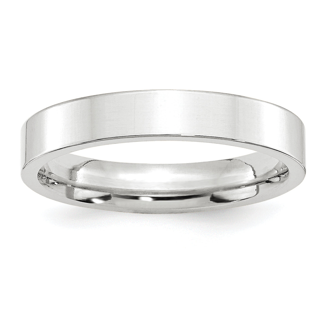 14K White Gold Flat Comfort-Fit Wedding Band 4mm Main image