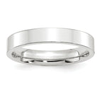 14k White Gold 4mm Standard Weight Flat Comfort Fit Wedding Band