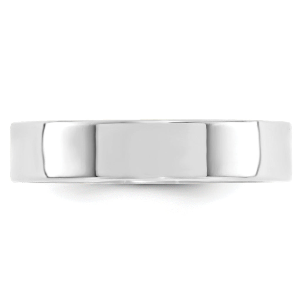 14k White Gold 5mm Standard Weight Flat Comfort Fit Wedding Band