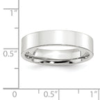 14K White Gold Flat Comfort-Fit Wedding Band 5mm