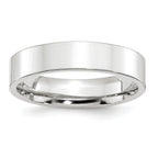 14K White Gold Flat Comfort-Fit Wedding Band 5mm