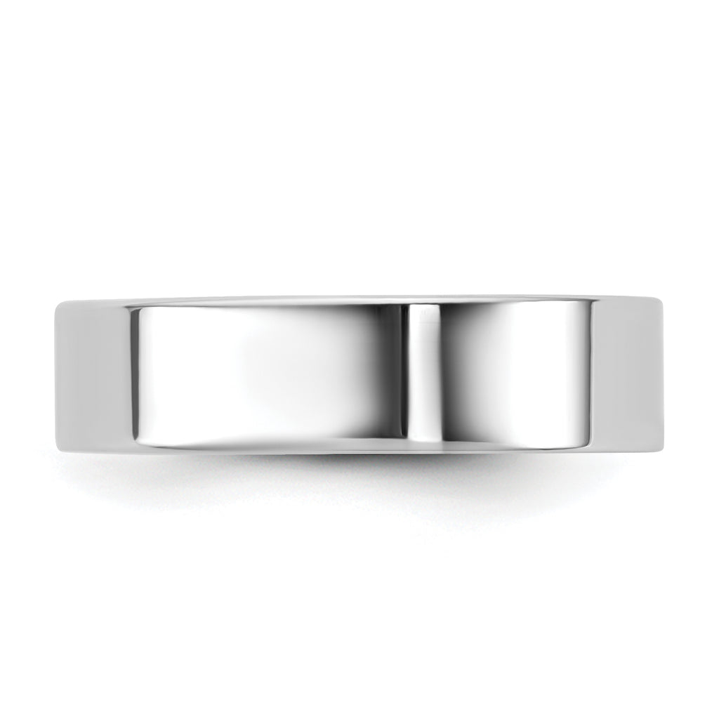 5.5mm 10K White Gold Standard Flat Comfort Fit Wedding Band - Sophia Jewelers