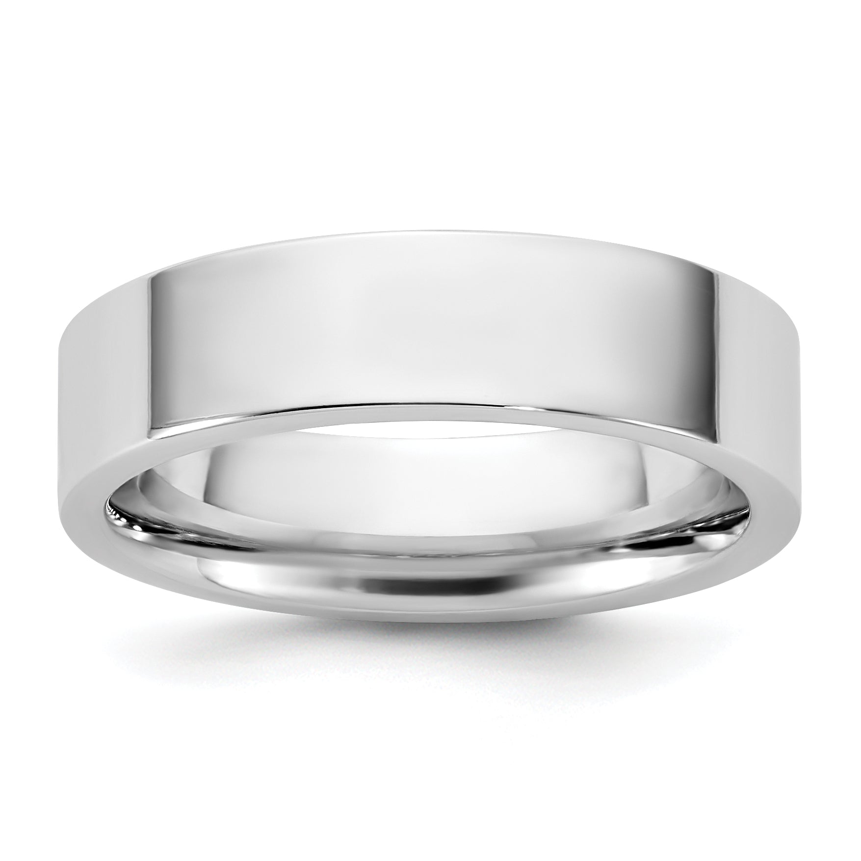 5.5mm 10K White Gold Standard Flat Comfort Fit Wedding Band - Sophia Jewelers