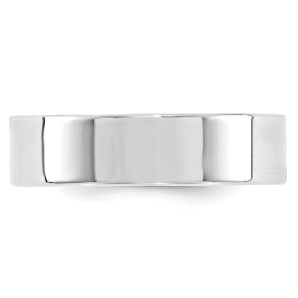 14k White Gold 6mm Standard Weight Flat Comfort Fit Wedding Band