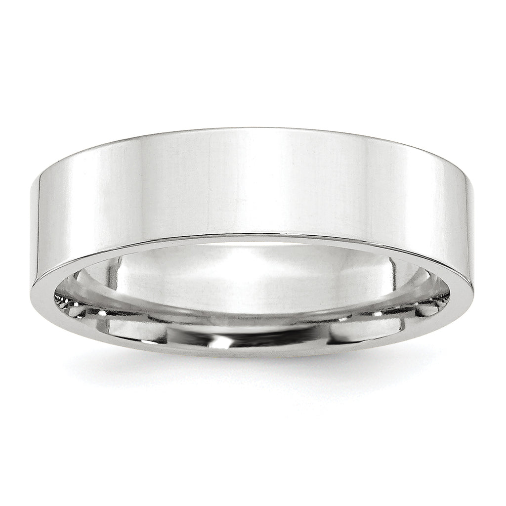 6.0mm 10K White Gold Standard Flat Comfort Fit Wedding Band - Sophia Jewelers
