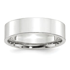 6.0mm 10K White Gold Standard Flat Comfort Fit Wedding Band - Sophia Jewelers
