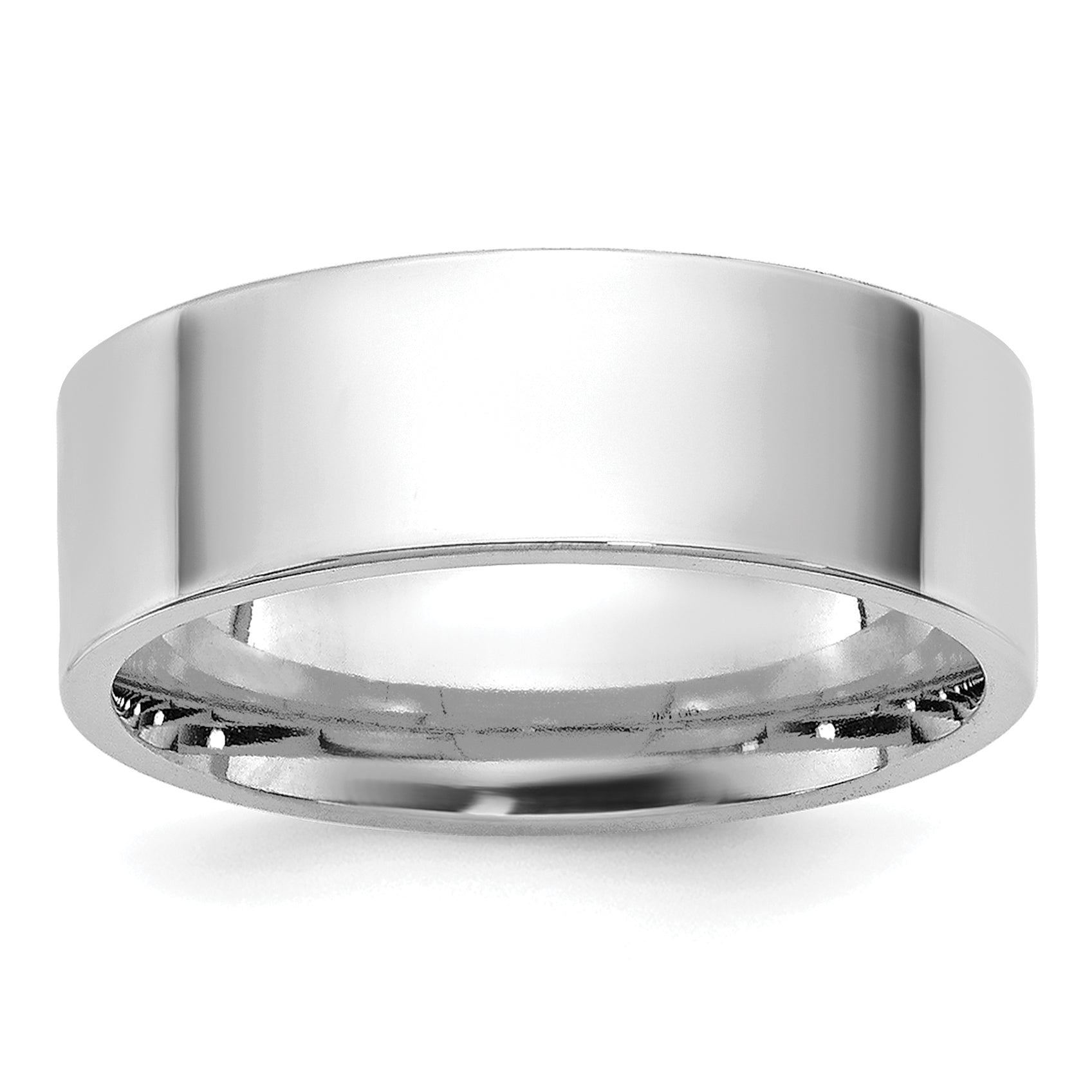 6.5mm 10K White Gold Standard Flat Comfort Fit Wedding Band - Sophia Jewelers Main image