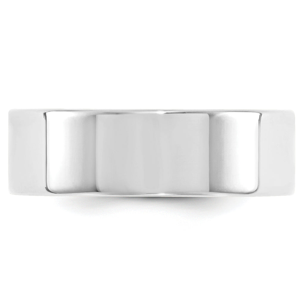 14k White Gold 7mm Standard Weight Flat Comfort Fit Wedding Band