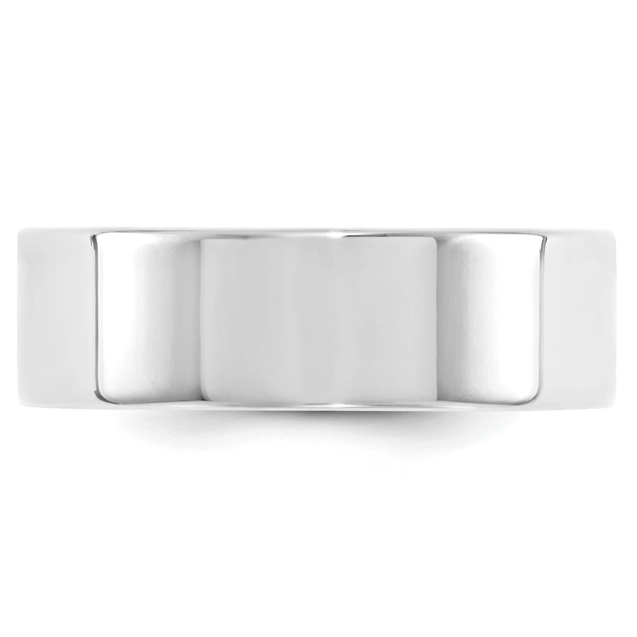 14k White Gold 7mm Standard Weight Flat Comfort Fit Wedding Band