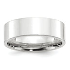 7.0mm 10K White Gold Standard Flat Comfort Fit Wedding Band - Sophia Jewelers