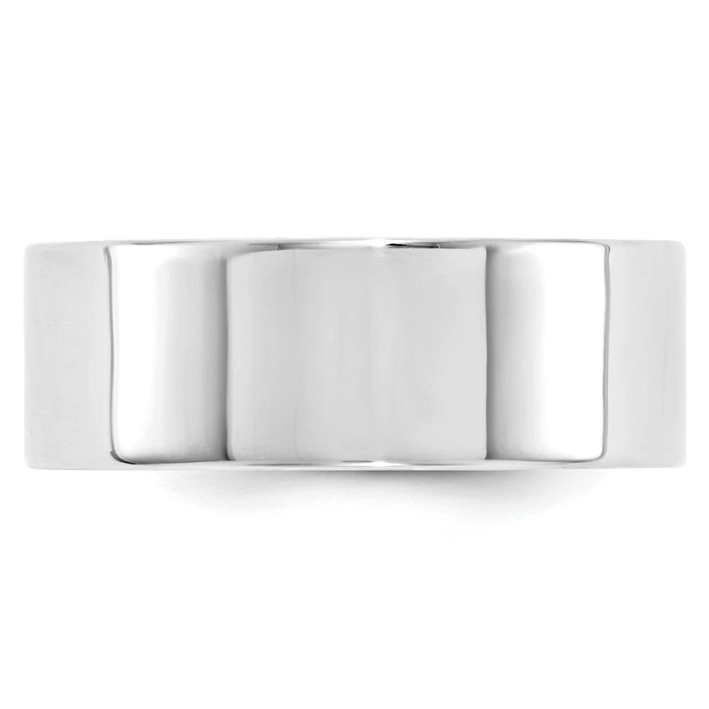 8.0mm 10K White Gold Standard Flat Comfort Fit Wedding Band - Sophia Jewelers