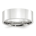 14K White Gold Flat Comfort-Fit Wedding Band 8mm