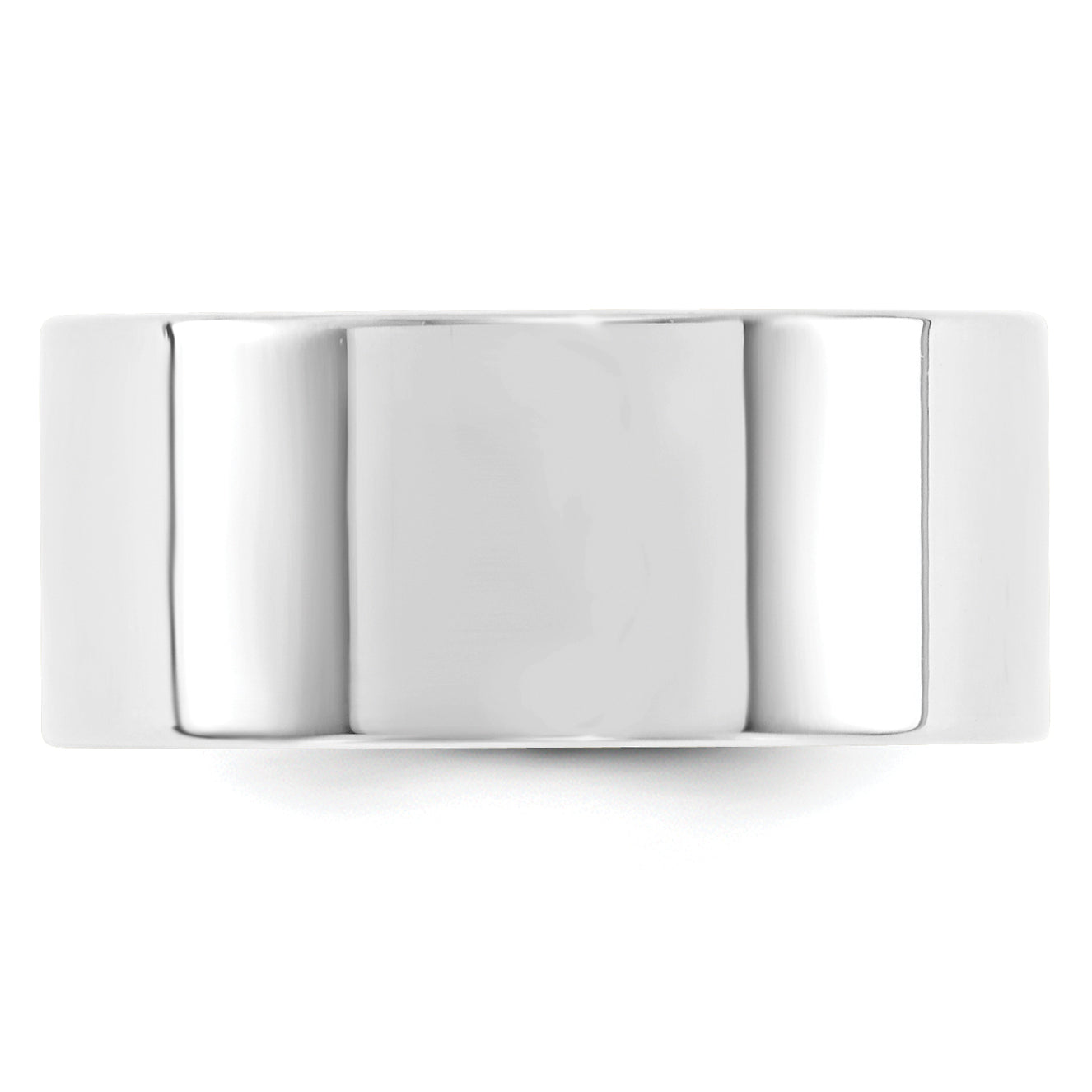 10.0mm 10K White Gold Standard Flat Comfort Fit Wedding Band - Sophia Jewelers