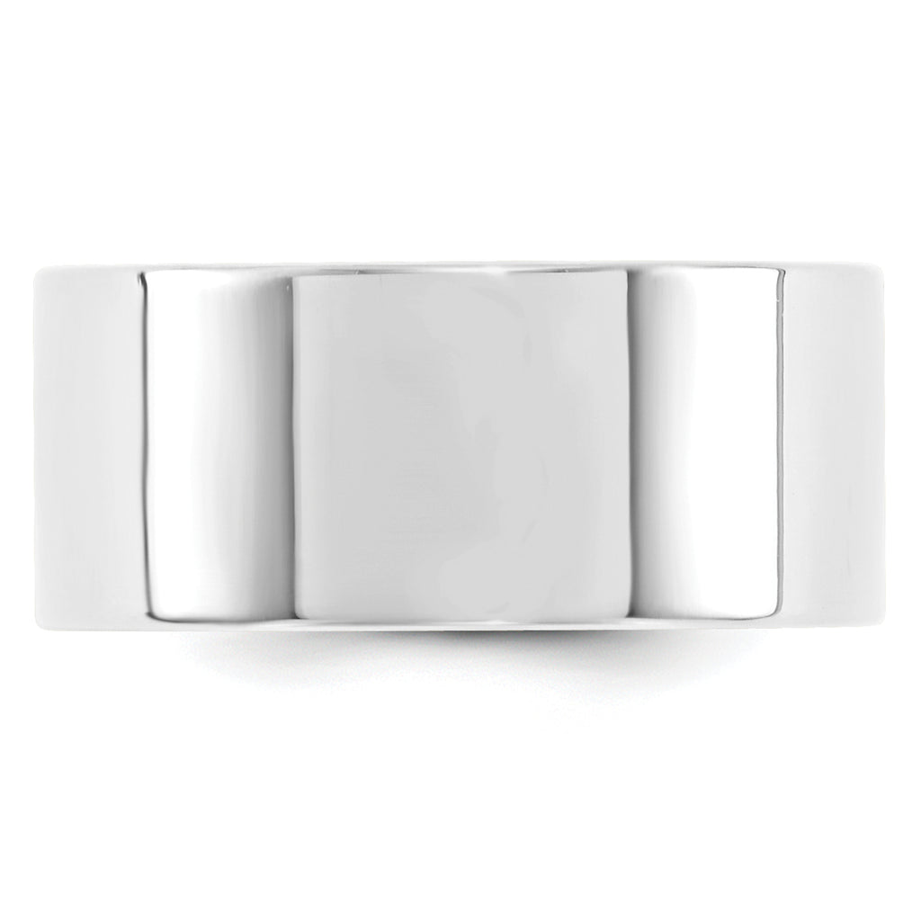 14k White Gold 10mm Standard Weight Flat Comfort Fit Wedding Band