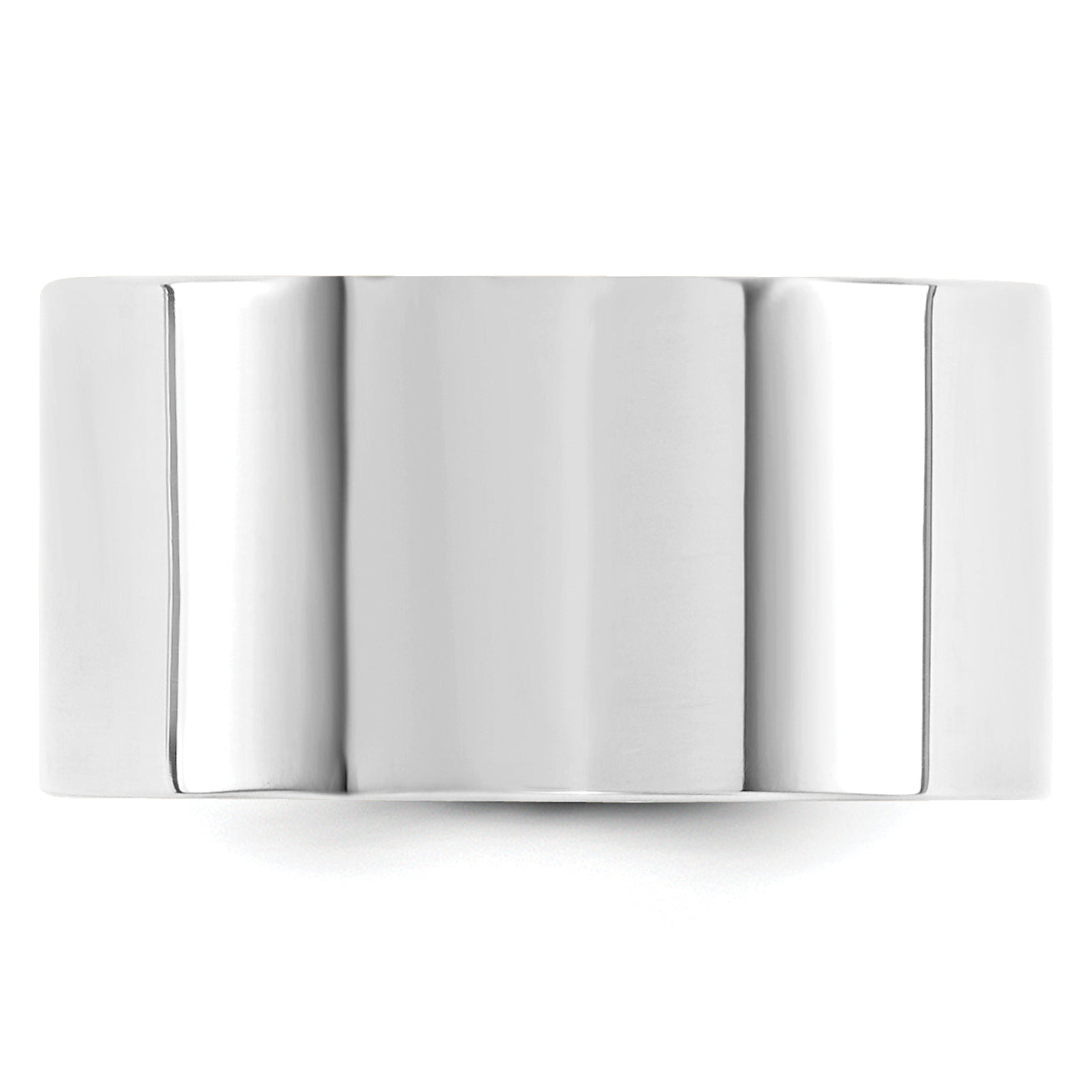 12.0mm 10K White Gold Standard Flat Comfort Fit Wedding Band - Sophia Jewelers