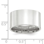 12.0mm 10K White Gold Standard Flat Comfort Fit Wedding Band - Sophia Jewelers