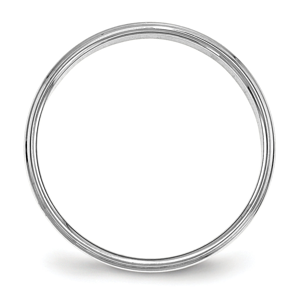 14k White Gold 4mm Flat with Step Edge Wedding Band