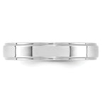 14k White Gold 4mm Flat with Step Edge Wedding Band