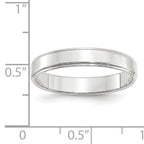 14k White Gold 4mm Flat with Step Edge Wedding Band