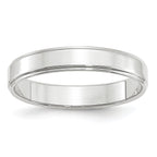 14k White Gold 4mm Flat with Step Edge Wedding Band
