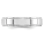 5.0mm 10K White Gold Flat with Step Edge Wedding Band - Sophia Jewelers