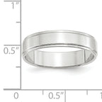 14k White Gold 5mm Flat with Step Edge Wedding Band