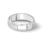 14k White Gold 5mm Flat with Step Edge Wedding Band