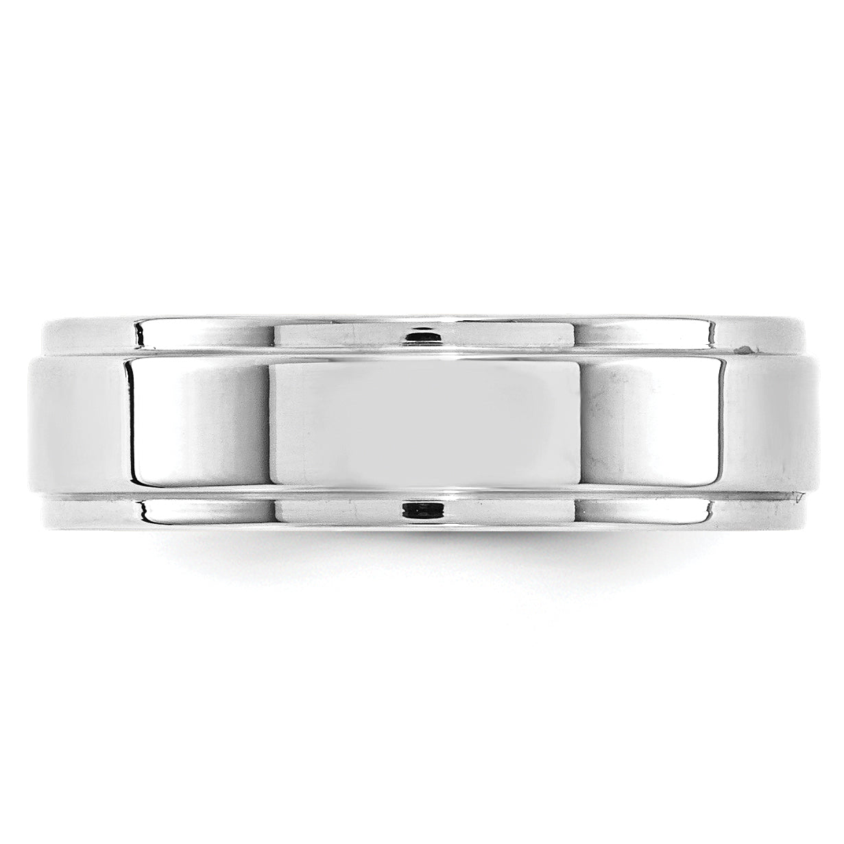 14k White Gold 6mm Flat with Step Edge Wedding Band Secondary image