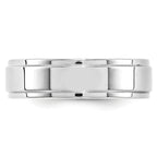 14k White Gold 6mm Flat with Step Edge Wedding Band
