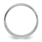 14k White Gold 8mm Flat with Step Edge Wedding Band